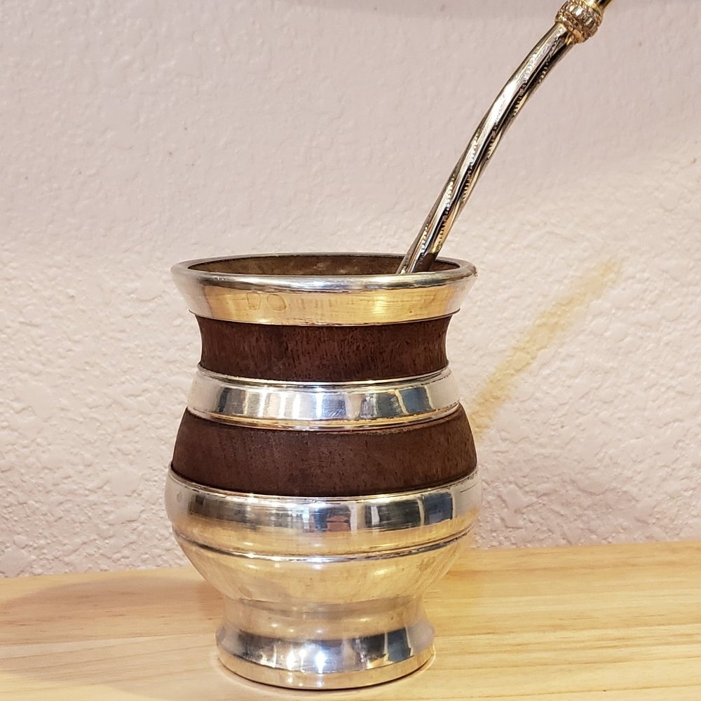 Handmade Vintage Wood Mate Cup Gourd Rule Mar Bombilla Filter Straw Argentina